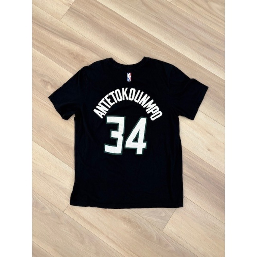 Nike Giannis Antetokounmpo Milwaukee Bucks NBA T-Shirt Jersey‎ Black Mens